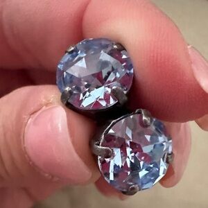 Sabika Manhattan Elegant Silver and Blue Crystal Earrings